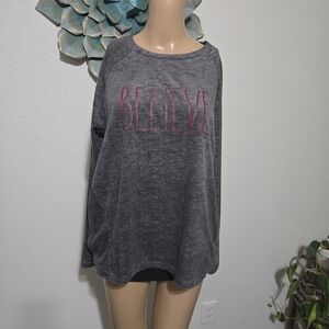 Rae Dunn Gray Oversized Long Sleeve Hoodie